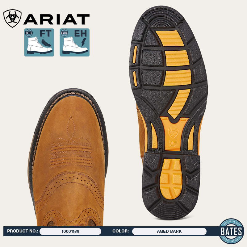 10001188 Ariat Men's WORKHOG® EH Pull-On Boots