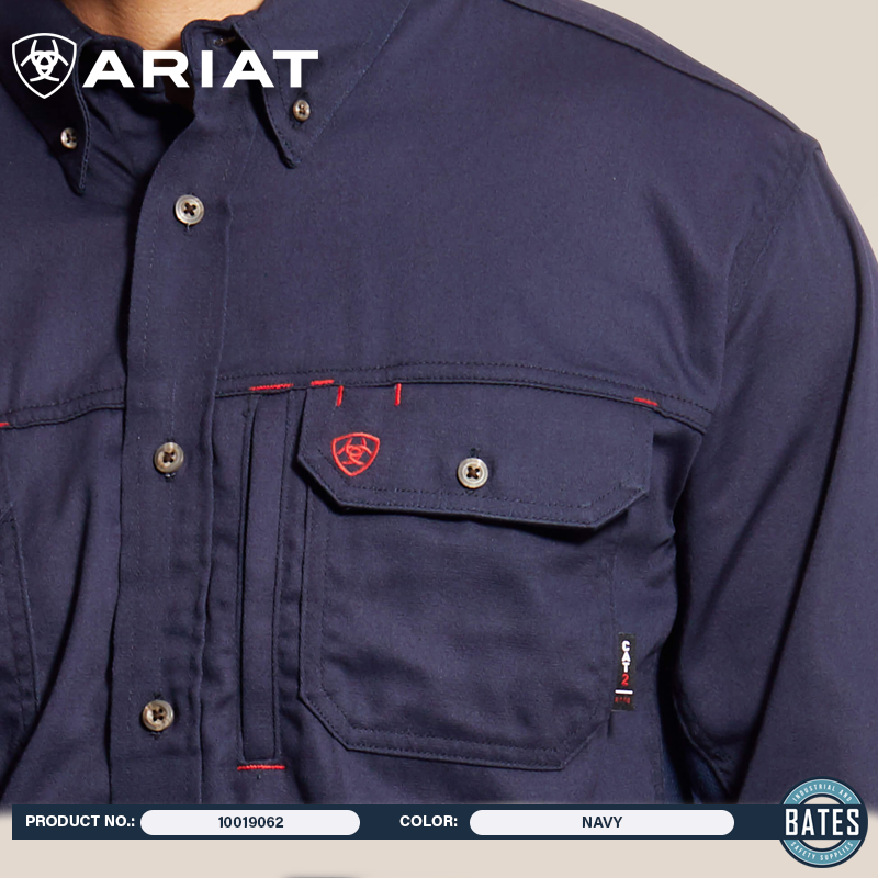10019062 Ariat Men's FR Solid Vent LS Work Shirt