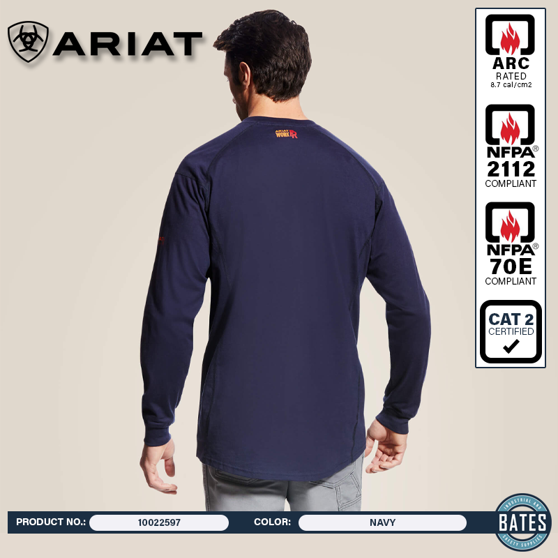 10022597 Ariat Men's FR AIR Henley LS Shirt
