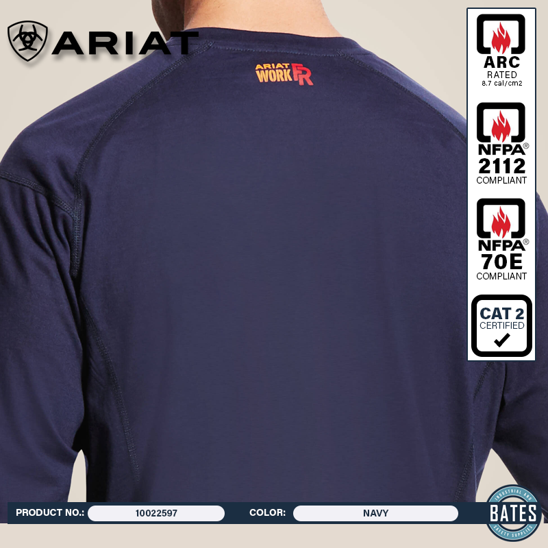 10022597 Ariat Men's FR AIR Henley LS Shirt
