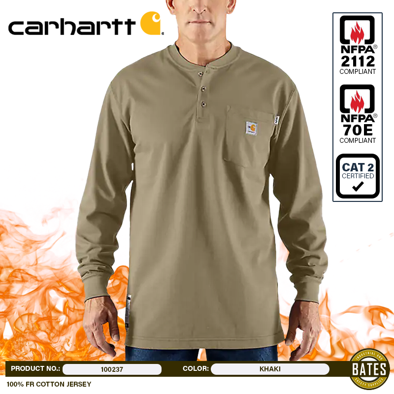 100237 Carhartt Men's FR FORCE® LS Pocket Henley