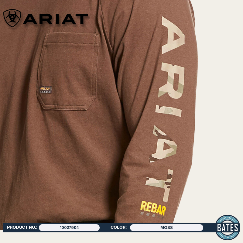10027904 Ariat Men's REBAR® CottonStrong™ LS T-Shirt