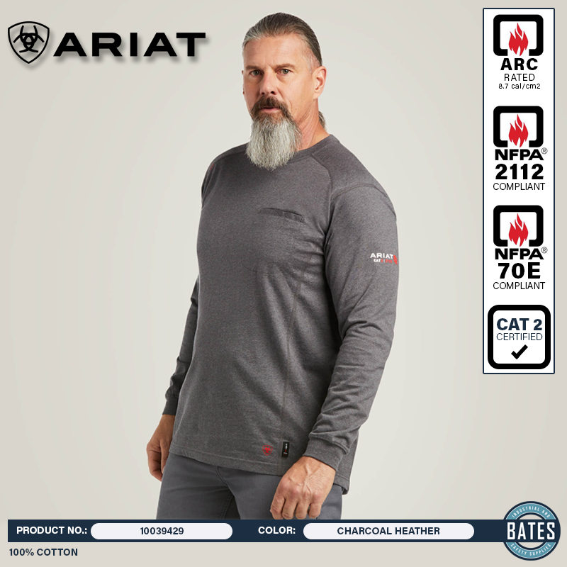 10039429 Ariat Men's FR "Life On The Line"  Graphic LS T-Shirt