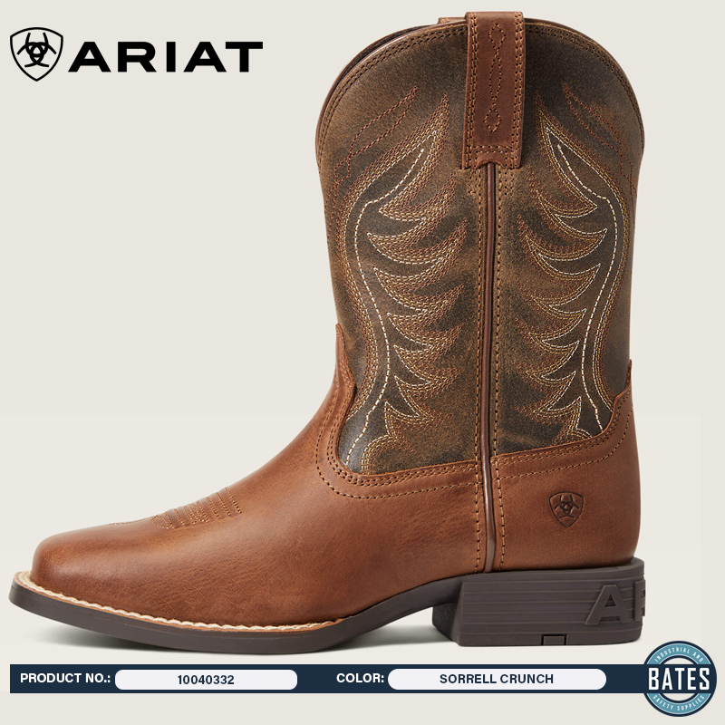 10040332 Ariat Kid'S AMOS Western Square-Toe Boots