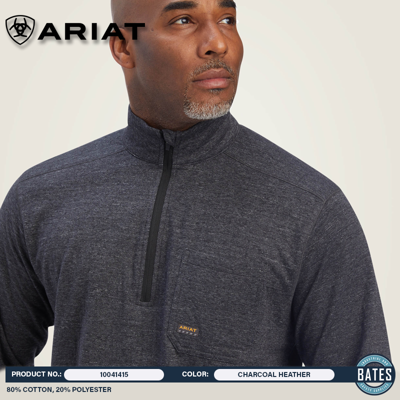 10041415 Ariat Men's REBAR® Foundation ¼ Zip Shirt