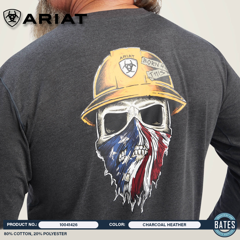 10041426 Ariat Men's REBAR® "Born For This" Graphic LS T-Shirt