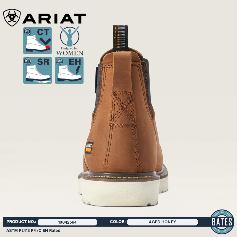 10042564 Ariat Women's REBAR® Wedge Chelsea WP/CT Work Boots