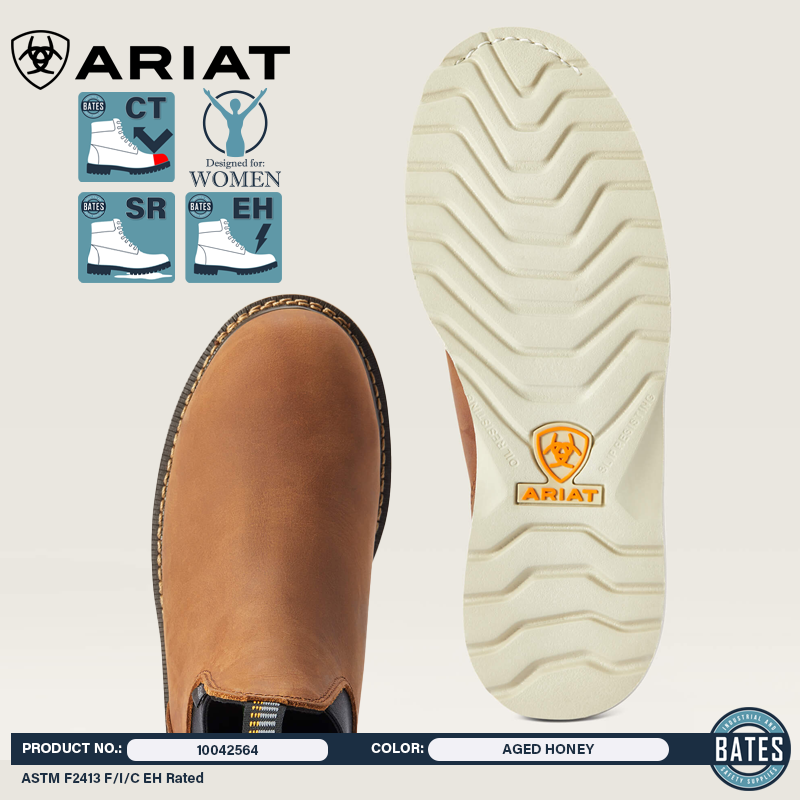 10042564 Ariat Women's REBAR® Wedge Chelsea WP/CT Work Boots