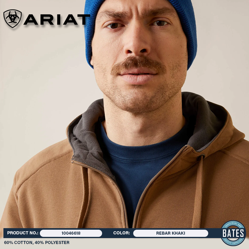 10046618 Ariat Men's Rebar All-Weather Full Zip Hoodie