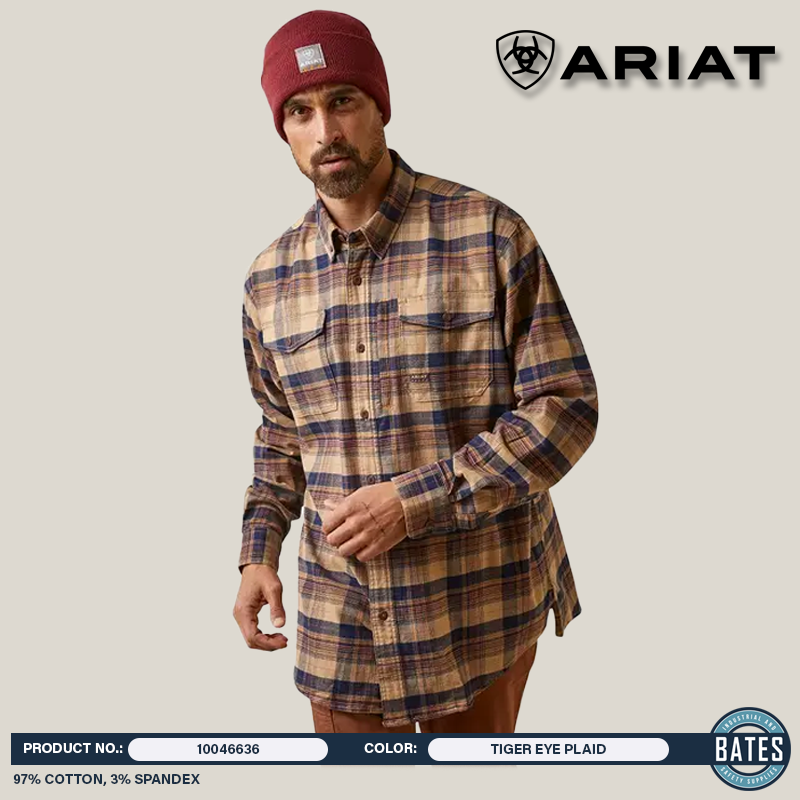 10046636 Ariat Men's Rebar Flannel DuraStretch Work Shirt