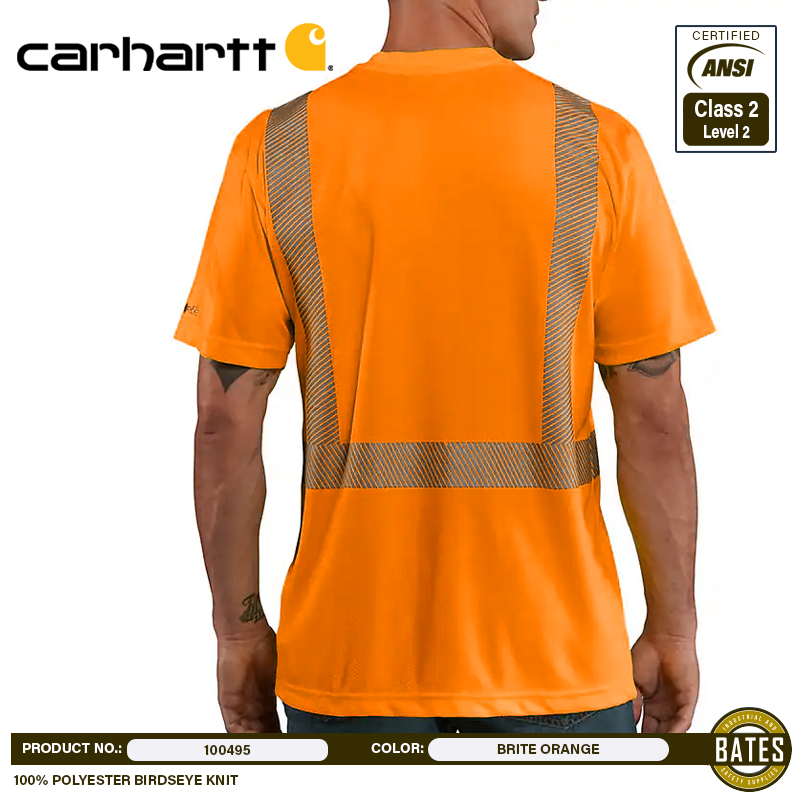 100495 Carhartt Men's FORCE® C2/L2 HI-VIS SS Pocket T-Shirt