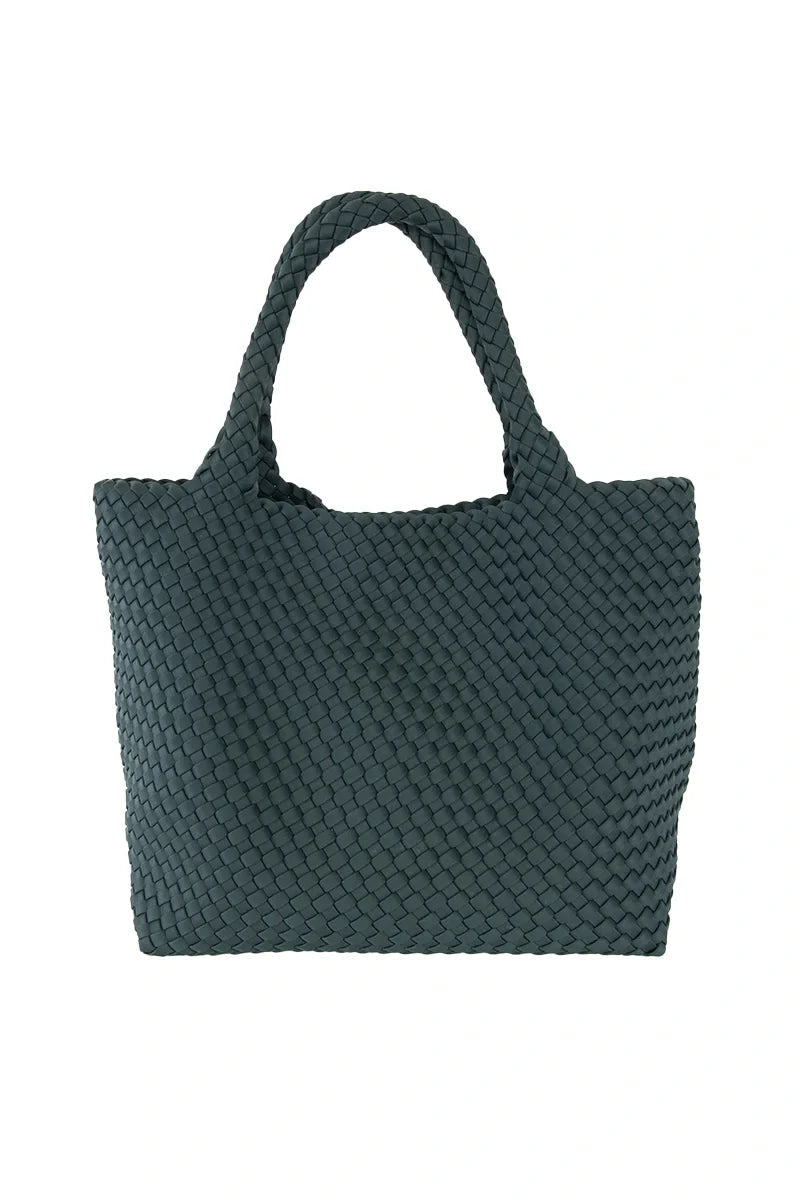 KATYDID FOREST GREEN WOVEN TOTE BAG