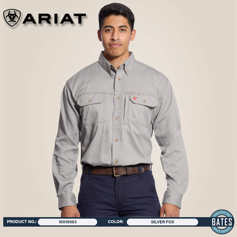 10019063 Ariat Men's FR Solid Vent LS Work Shirt