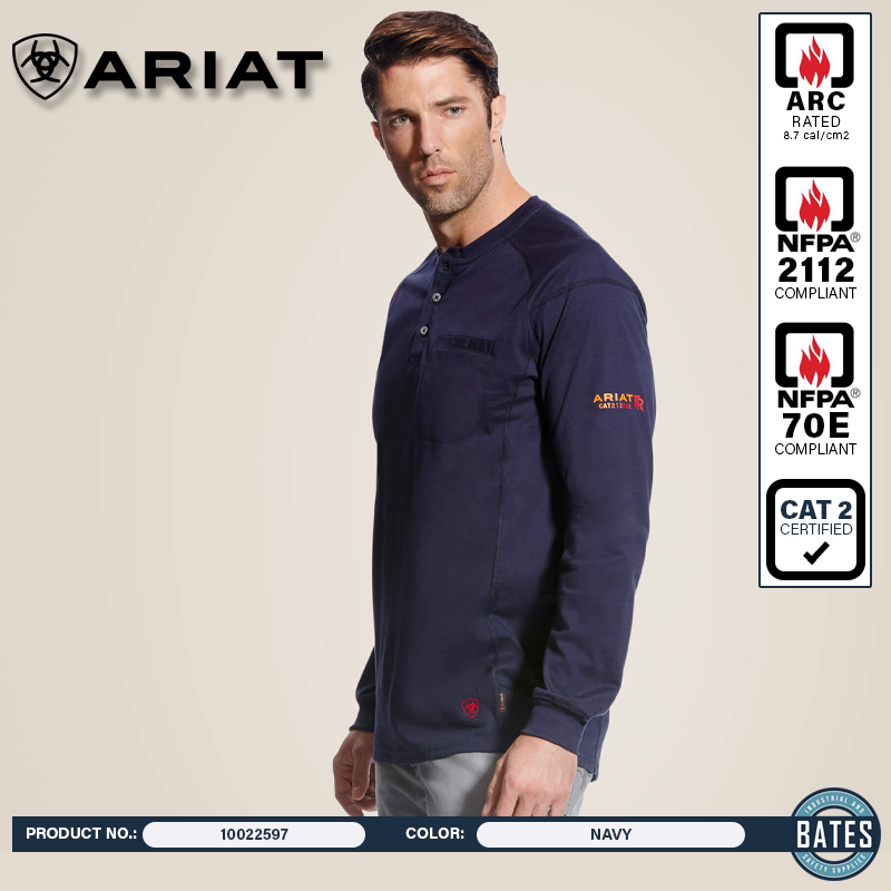 10022597 Ariat Men's FR AIR Henley LS Shirt