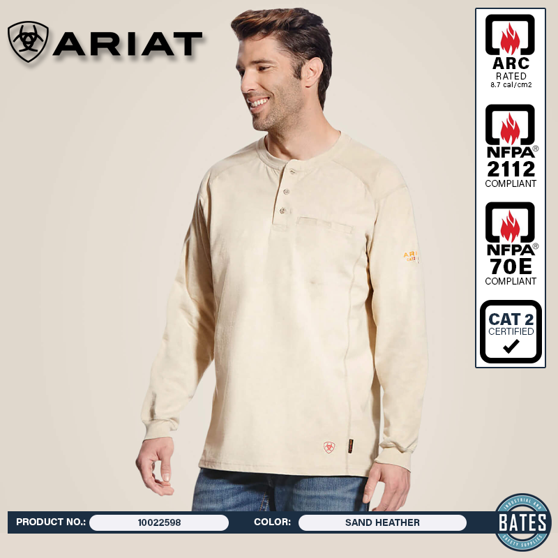 10022598 Ariat Men's FR AIR Henley LS Shirt