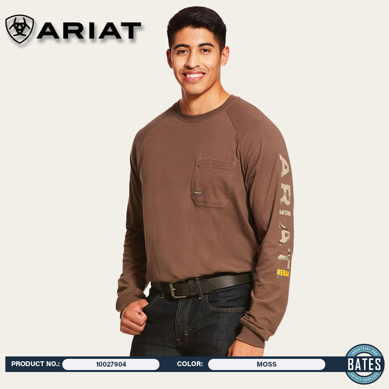10027904 Ariat Men's REBAR® CottonStrong™ LS T-Shirt