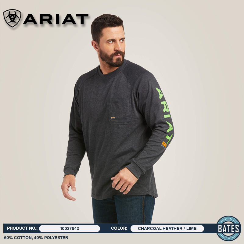 10037642 Ariat Men's REBAR® CottonStrong LS T-Shirt