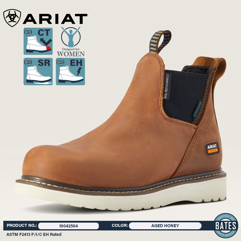 10042564 Ariat Women's REBAR® Wedge Chelsea WP/CT Work Boots
