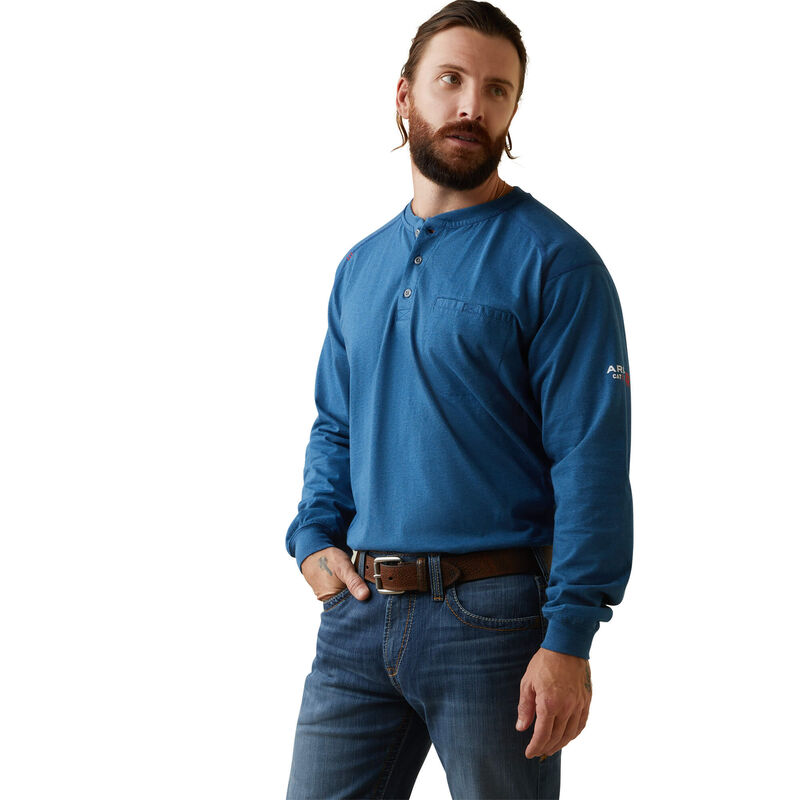10043478 Ariat Men's FR Air HENLEY LS Shirt