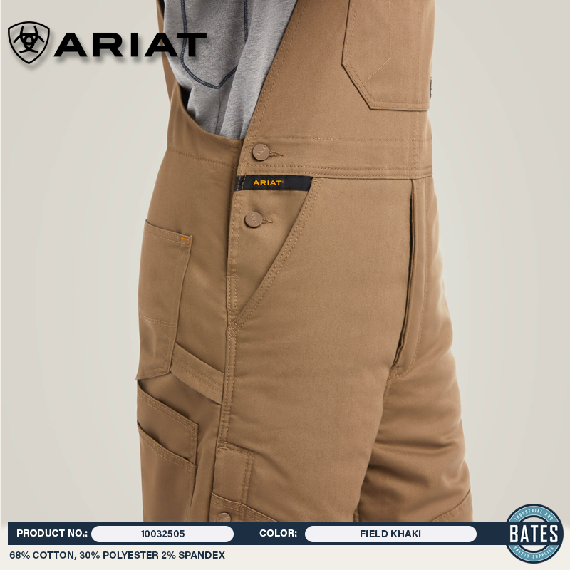 10032505 Ariat Men's REBAR® DuraCanvas Stretch Insulated BIBS
