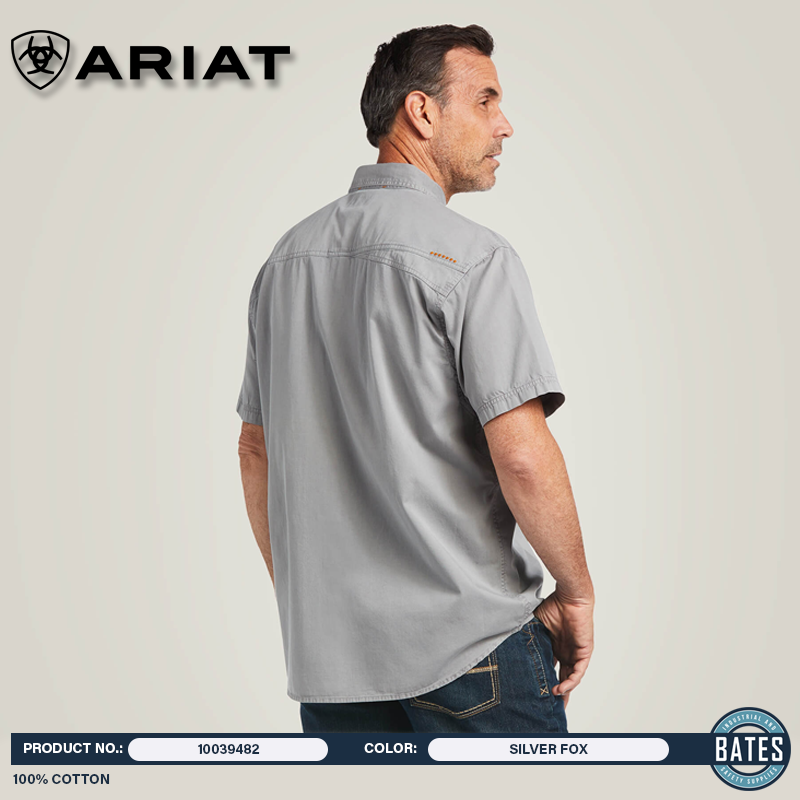 10039482 Ariat Men's REBAR® Washed Twill SS Work Shirt