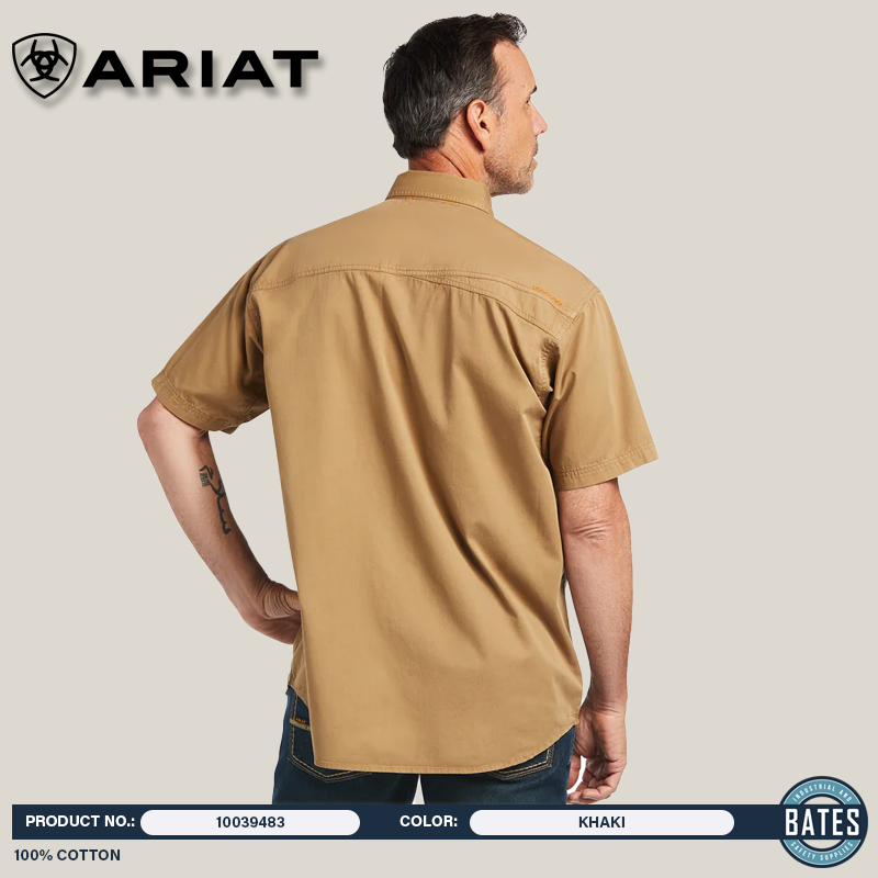10039483 Ariat Men's REBAR® Washed Twill SS Work Shirt
