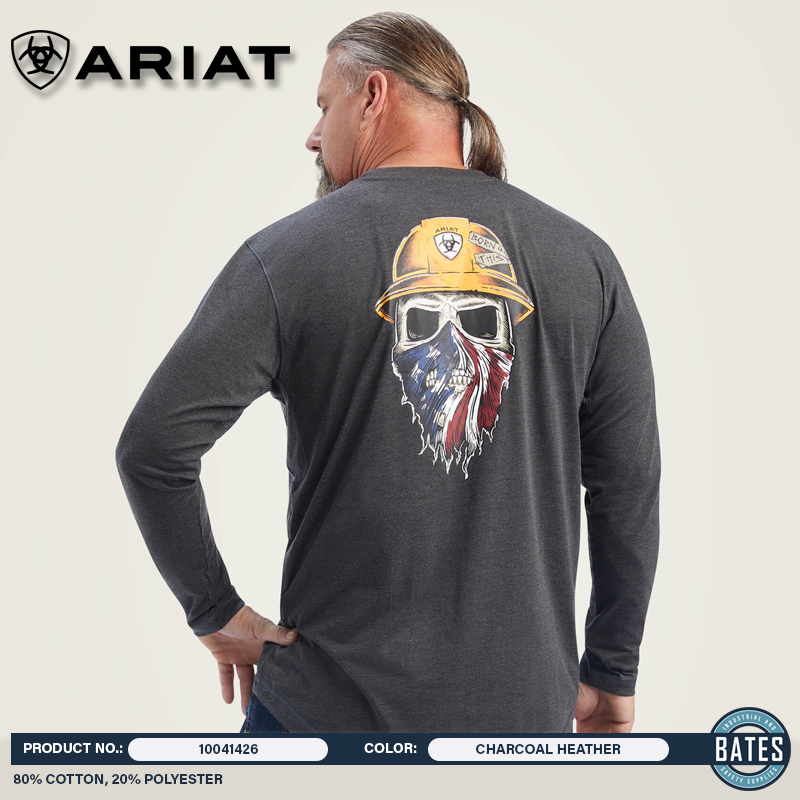 10041426 Ariat Men's REBAR®  "Born For This" Graphic LS T-Shirt