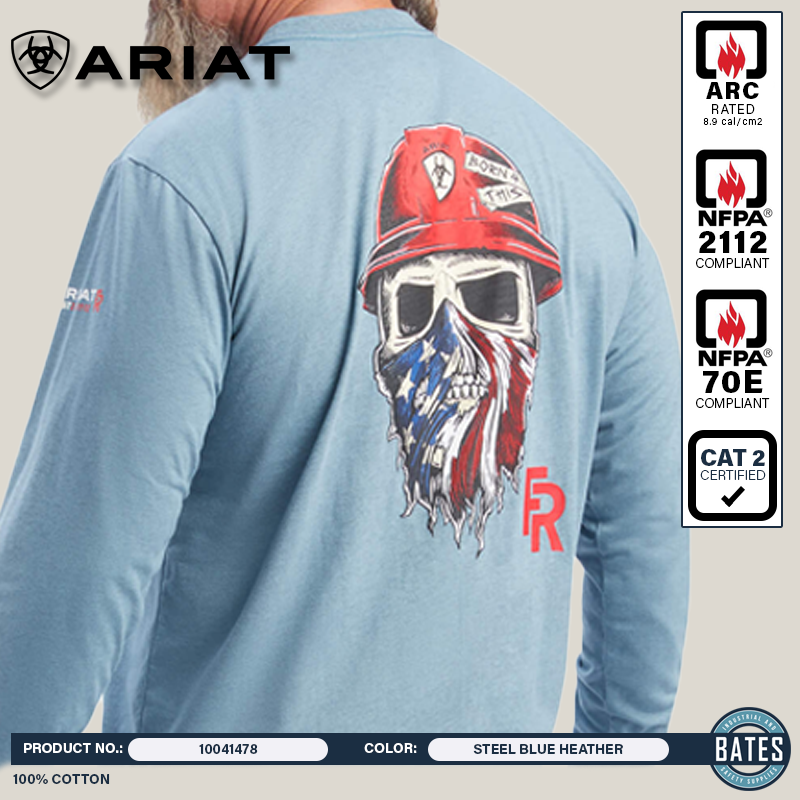 10041478 Ariat Men's FR "Born For This" Graphic LS T-Shirt