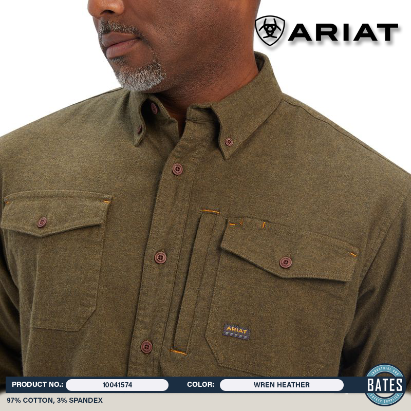 10041574 Ariat Men's REBAR® Flannel DuraStretch Work Shirt
