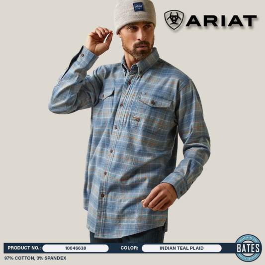 10046638 Ariat Men's Rebar Flannel DuraStretch Work Shirt