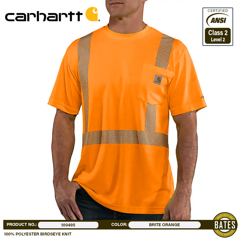 100495 Carhartt Men's FORCE® C2/L2 HI-VIS SS Pocket T-Shirt