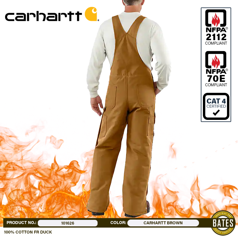 101626 Carhartt Men's FR DUCK Quilted Bib Overalls