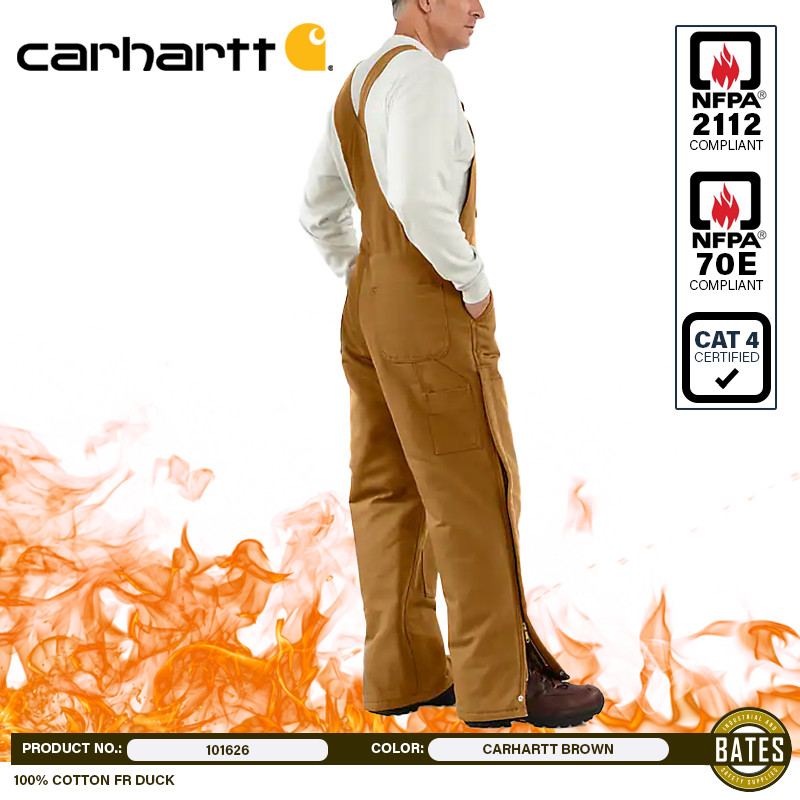 101626 Carhartt Men's FR DUCK Quilted Bib Overalls