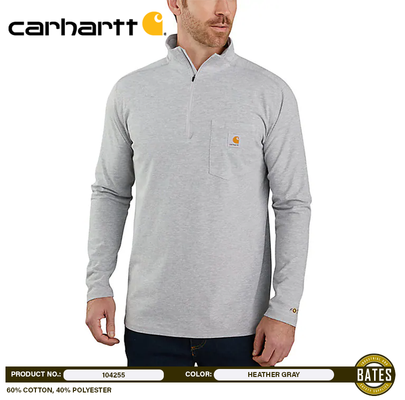 104255 Carhartt Men's FORCE® ¼-Zip Mock-Neck T-Shirts