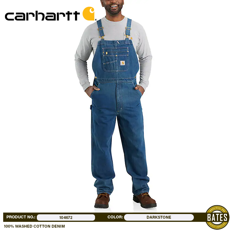 104672 Carhartt Men's Loose Fit Denim Bib Overalls