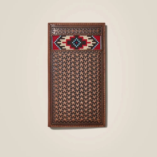 A3543408 ARIAT RODEO WALLET EMBROIDERY LEATHER