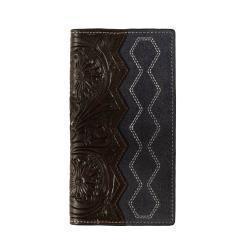 D250015503 3D RODEO STYLE WALLET HAND TOOLED NAVY