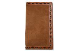 D250016302 3D RODEO STYLE WALLET ROUGHOUT BUCK LACE BROWN