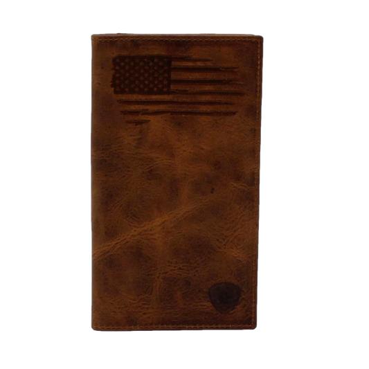 A3545802 ARIAT RODEO WALLET FLAG & SHIELD LOGO