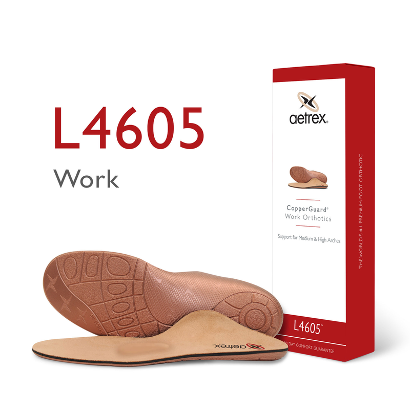 L4605M Aetrex Men's Work Orthotics w/ Metatarsal Support