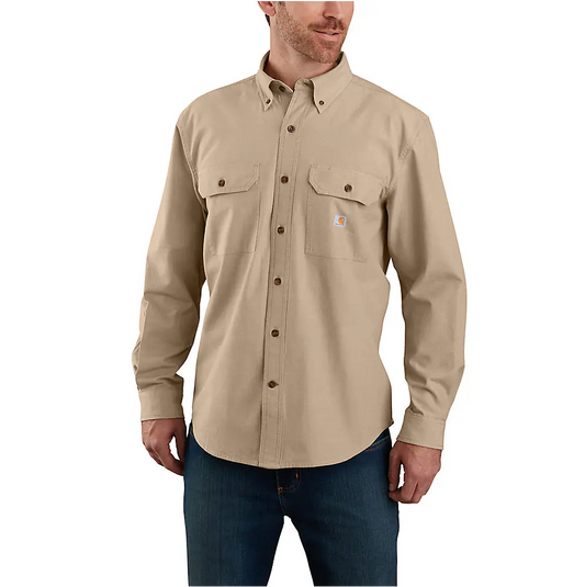104368 CARHART MEN'S DARK TAN CHAMBRAY FORT LOOSE LS SHIRT
