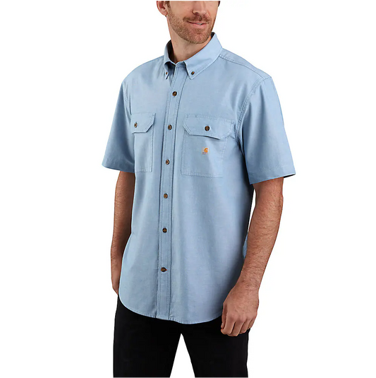 104369 CARHARTT MEN'S BLUE CHAMBRAY FORT LOOSE SS SHIRT