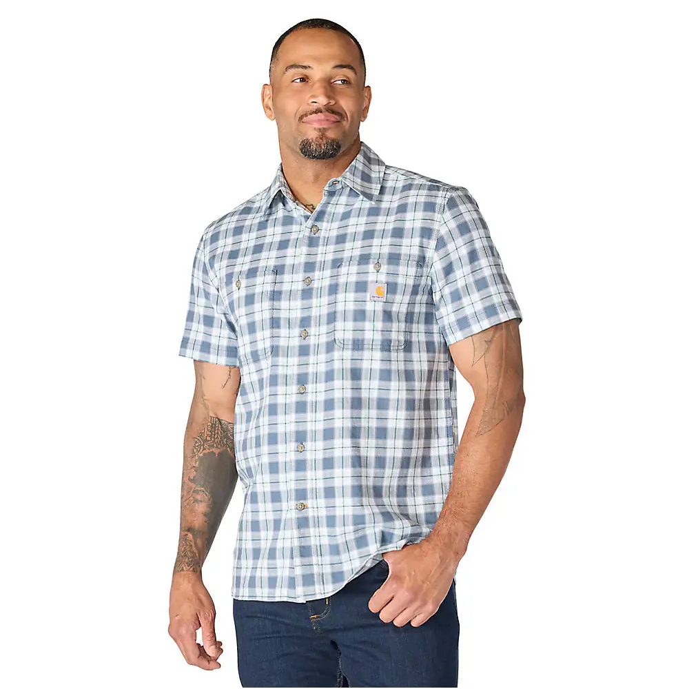 107272 CARHARTT MEN'S BOZEMAN RELAXED FIT SHORT SLEEVE PLAID SHIRT