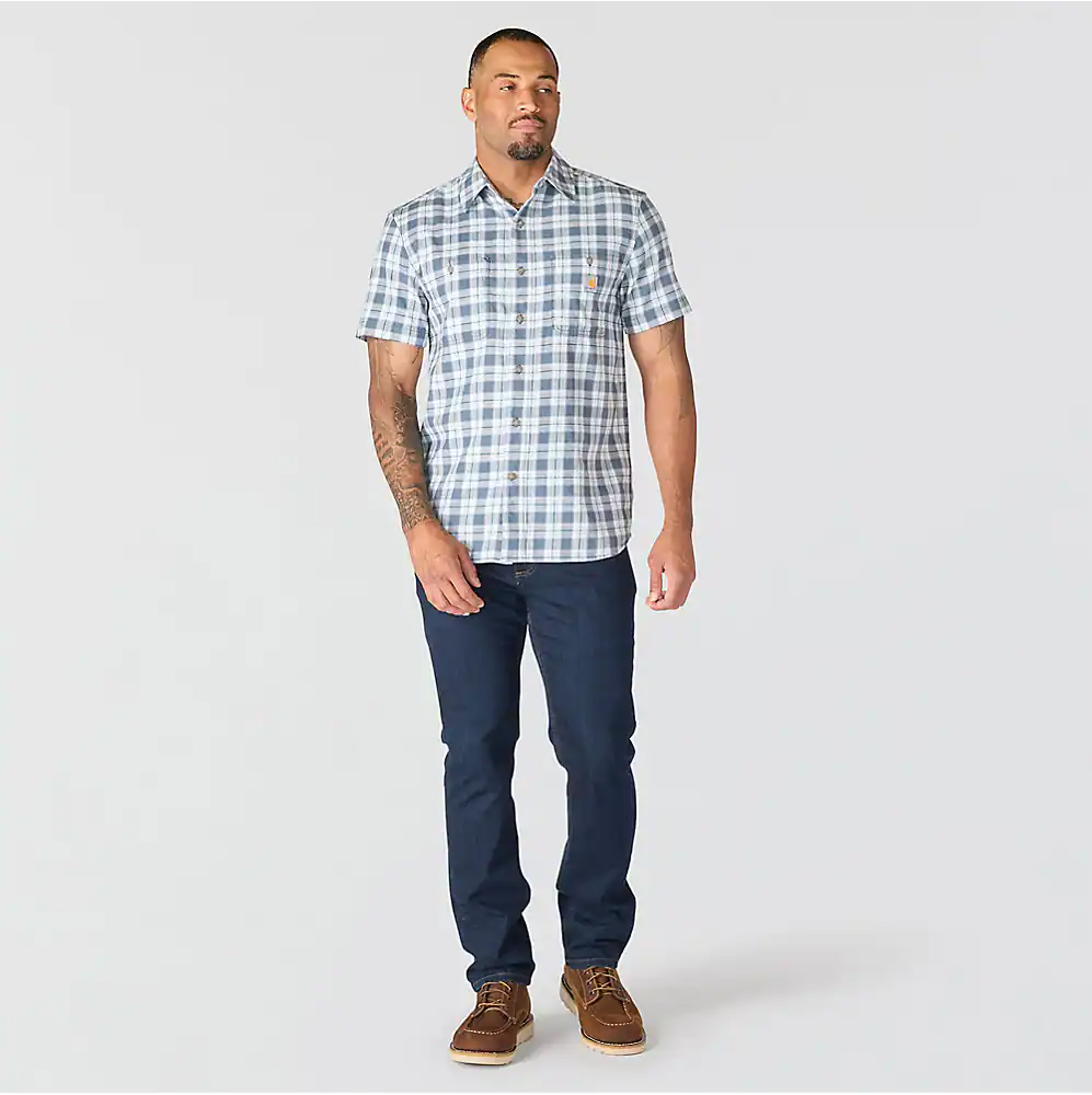 107272 CARHARTT MEN'S BOZEMAN RELAXED FIT SHORT SLEEVE PLAID SHIRT