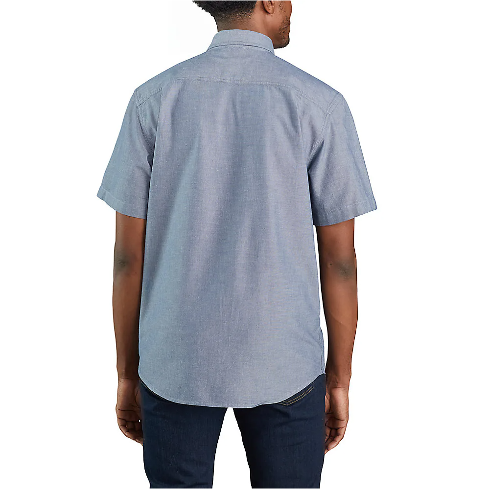 104369 CARHARTT MEN'S DENIM BLUE CHAMBRAY FORT LOOSE SS SHIRT