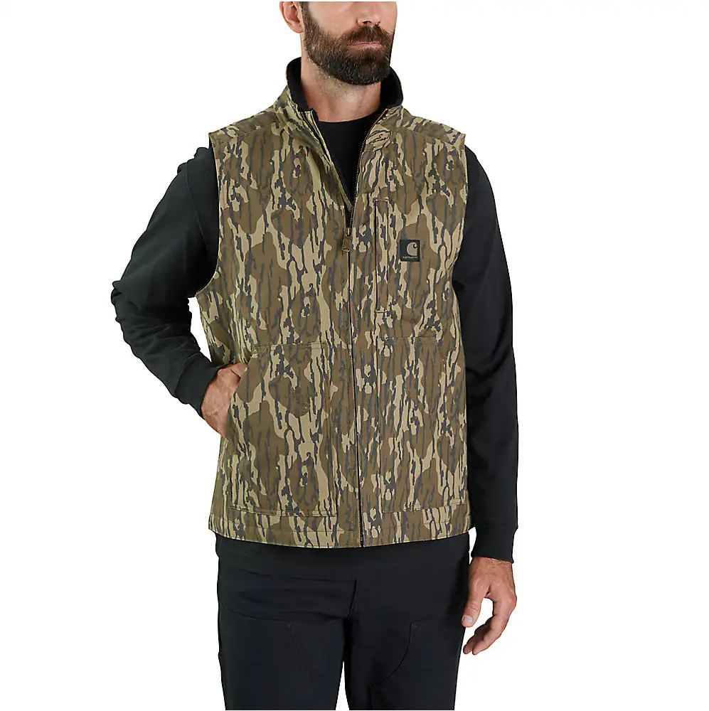106099 CARHARTT MEN'S RUGGED FLEX DUCK CAMO MOCK-NECK VEST