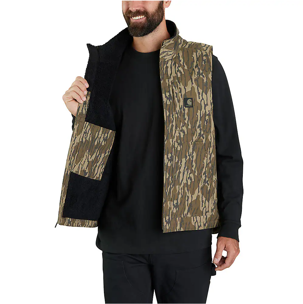 106099 CARHARTT MEN'S RUGGED FLEX DUCK CAMO MOCK-NECK VEST