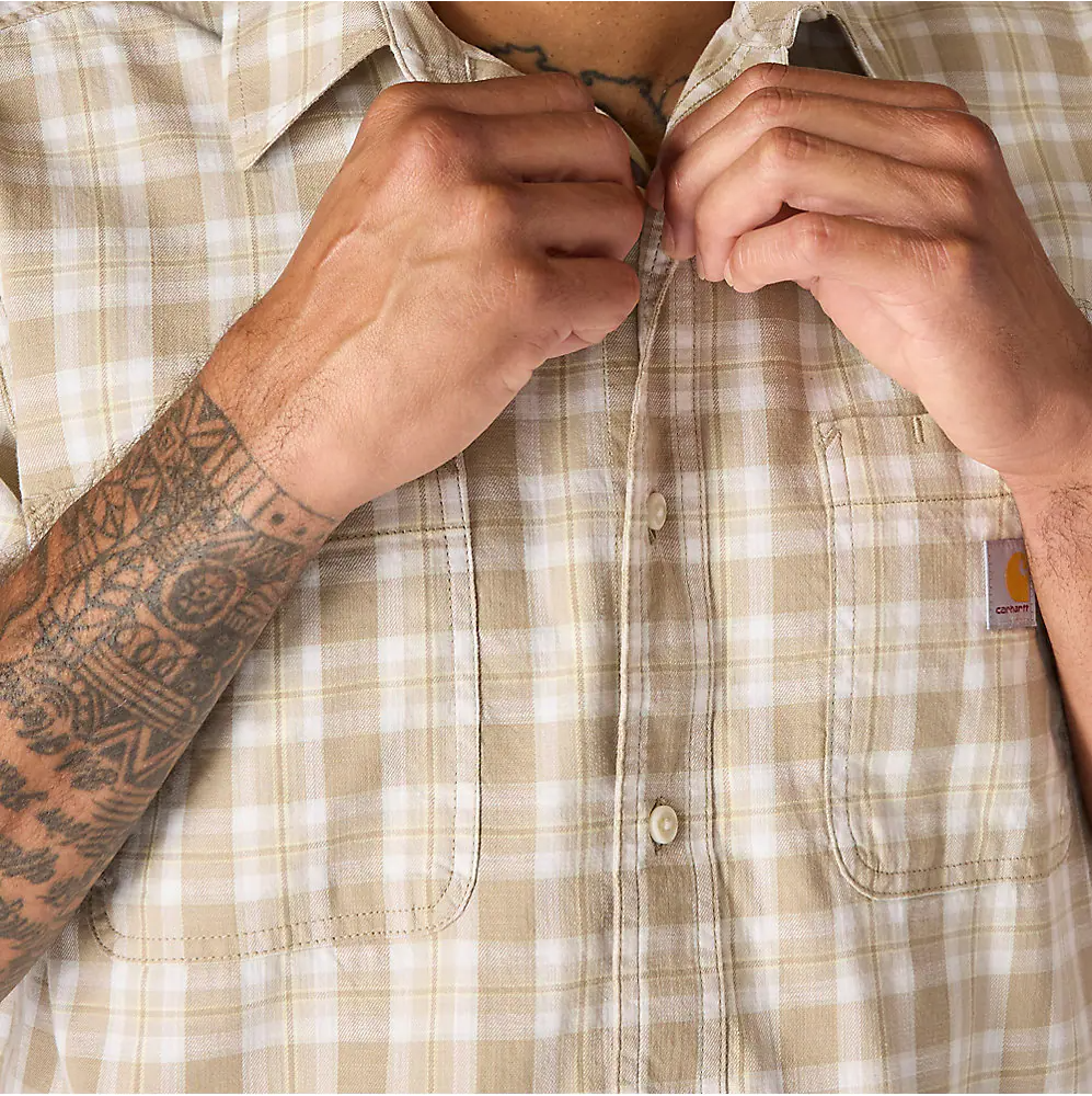 107272 CARHARTT MEN'S BOZEMAN RELAXED FIT SHORT SLEEVE PLAID SHIRT