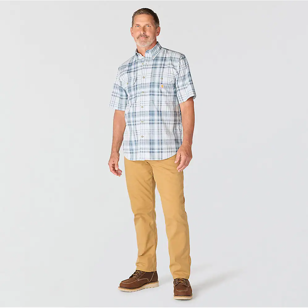 107273 CARHARTT MEN'S FORT LOOSE FIT SHORT SLEEVE PLAID SHIRT