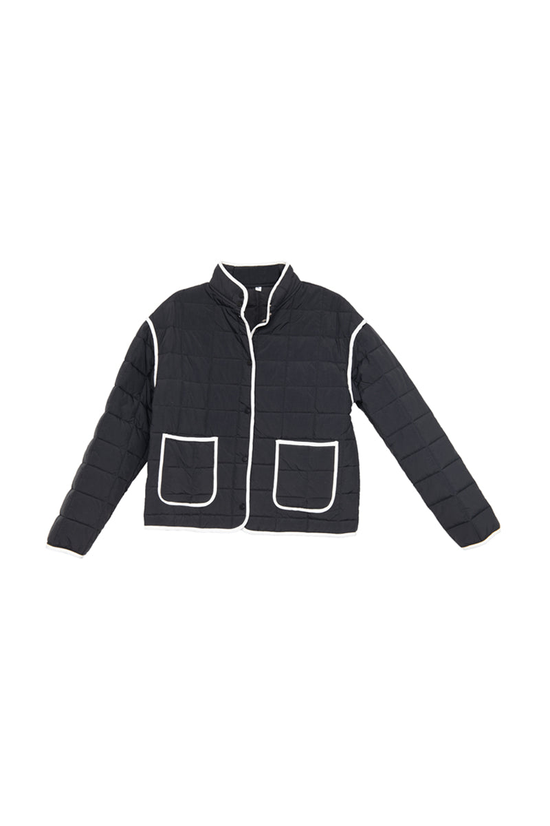 KATYDID BLACK LADIES QUILTED TRIM JACKET